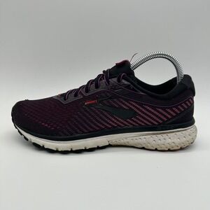 Brooks Ghost 12 Running Shoes Womens 7.5 Black Purple Pink Neutral 1203051B063